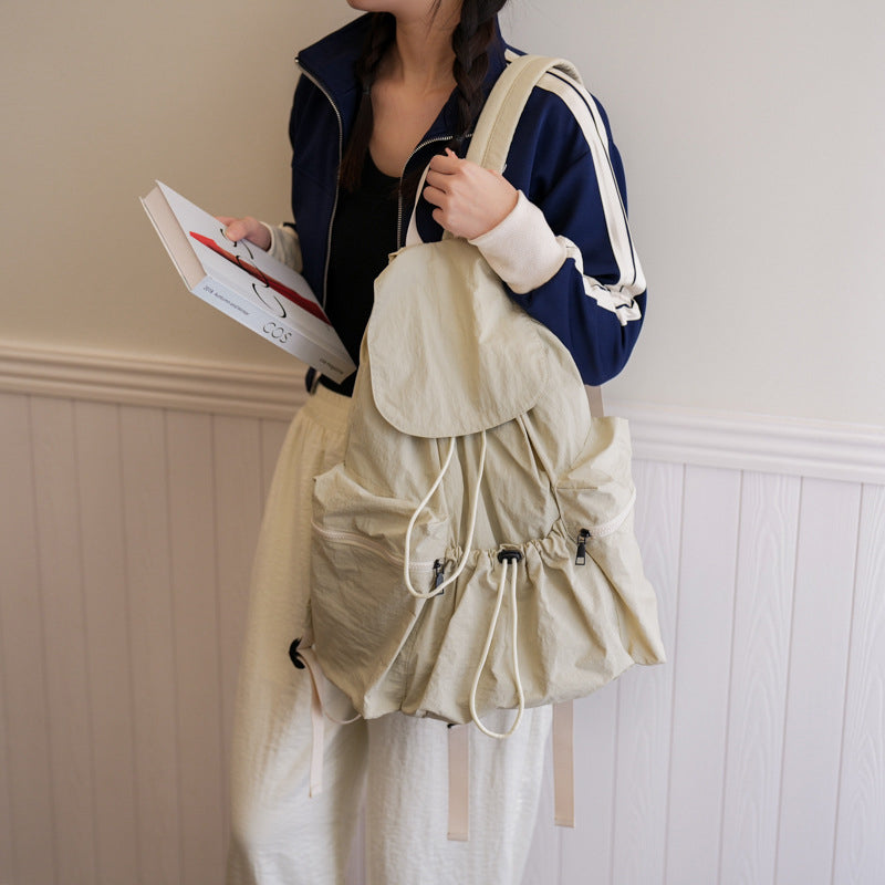 Sacs à cordon coulissant et fermeture éclair, patchwork uni, pour tous les jours (9 couleurs)