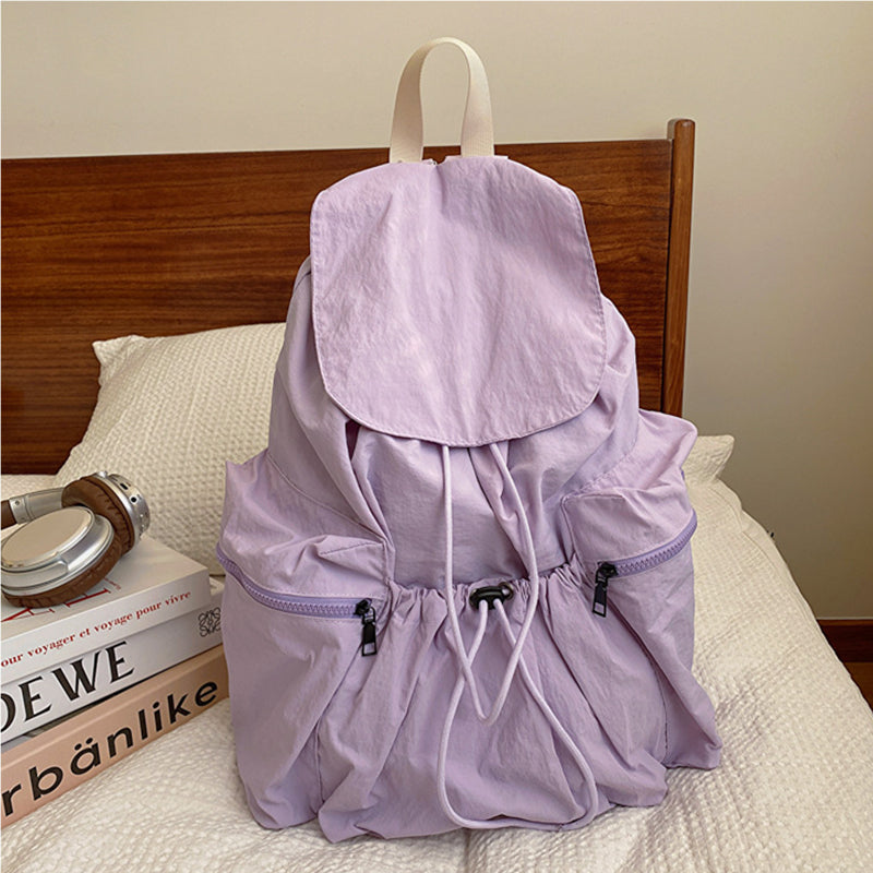 Sacs à cordon coulissant et fermeture éclair, patchwork uni, pour tous les jours (9 couleurs)