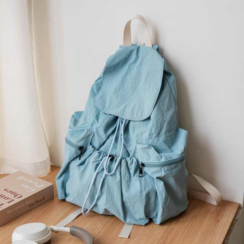 Sacs à cordon coulissant et fermeture éclair, patchwork uni, pour tous les jours (9 couleurs)