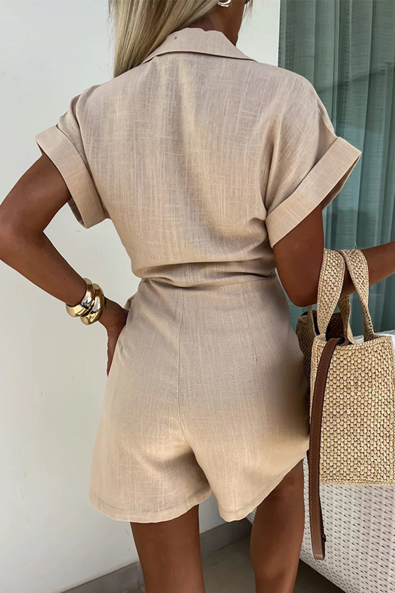 Combinaisons décontractées, simples, à col en V et amples.