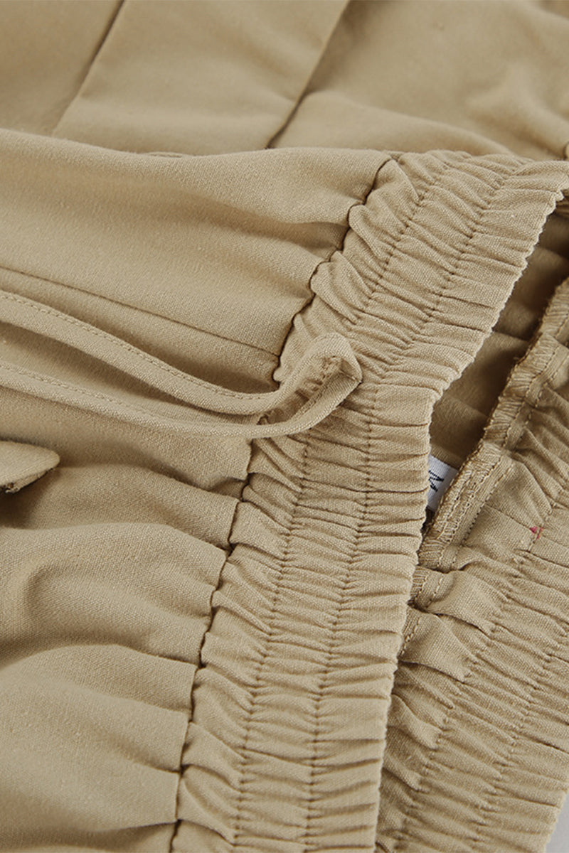 Ensemble deux pièces décontracté, uni, avec poches, boutons, col en V et sans manches (3 couleurs)