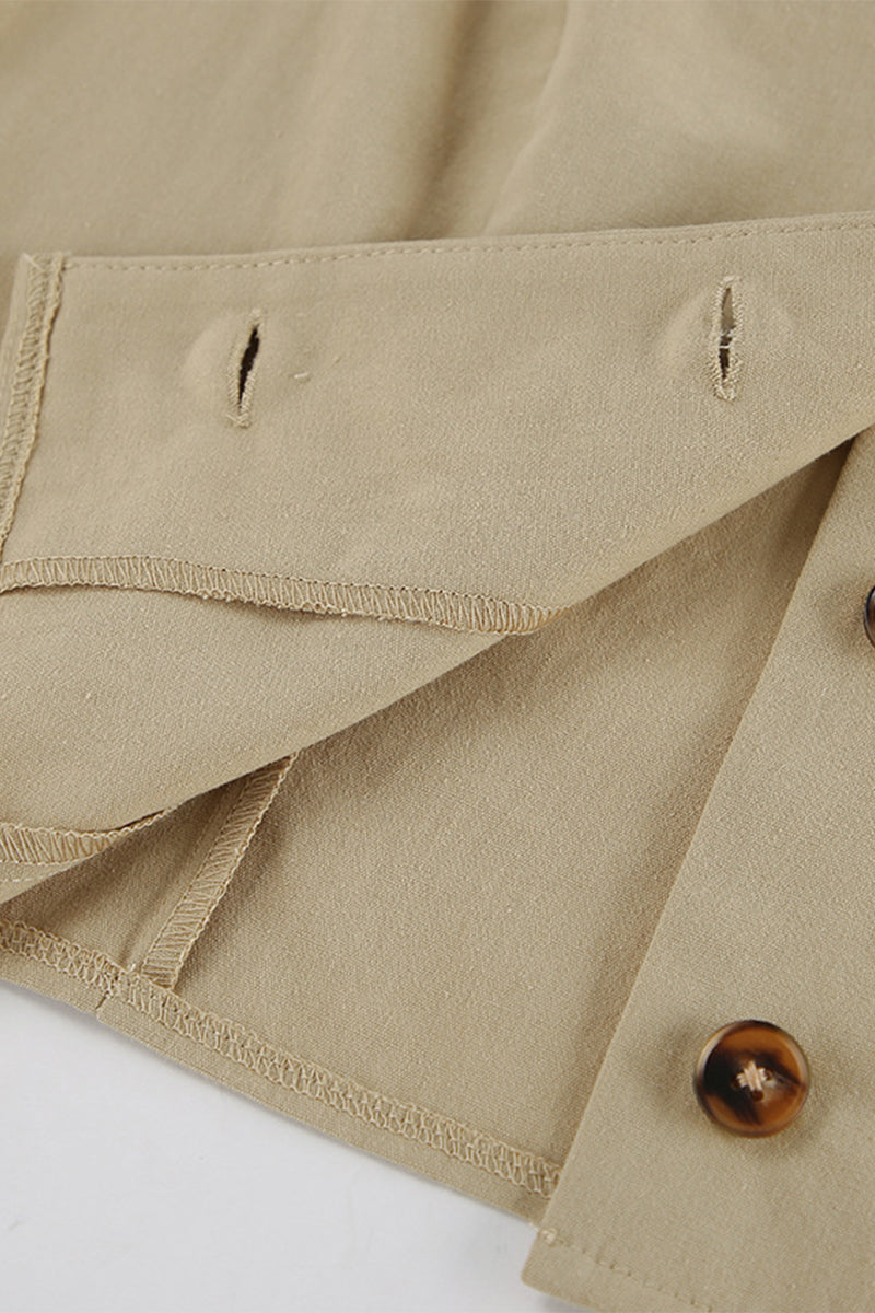 Ensemble deux pièces décontracté, uni, avec poches, boutons, col en V et sans manches (3 couleurs)