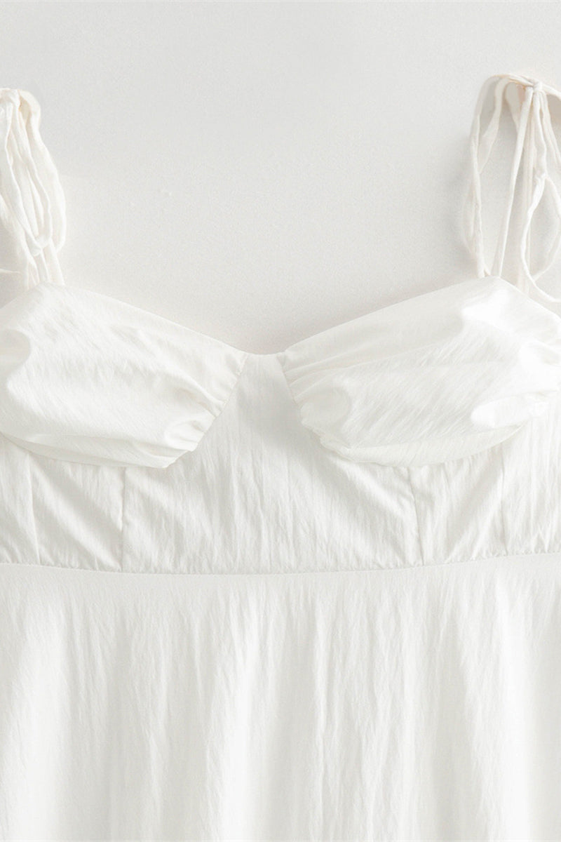 Robes-jupes décontractées, quotidiennes, unies, à lacets, à volants, à encolure en V.