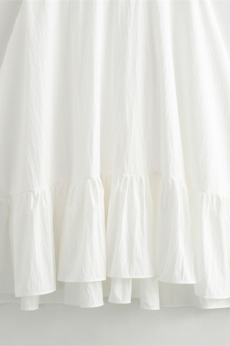 Robes-jupes décontractées, quotidiennes, unies, à lacets, à volants, à encolure en V.