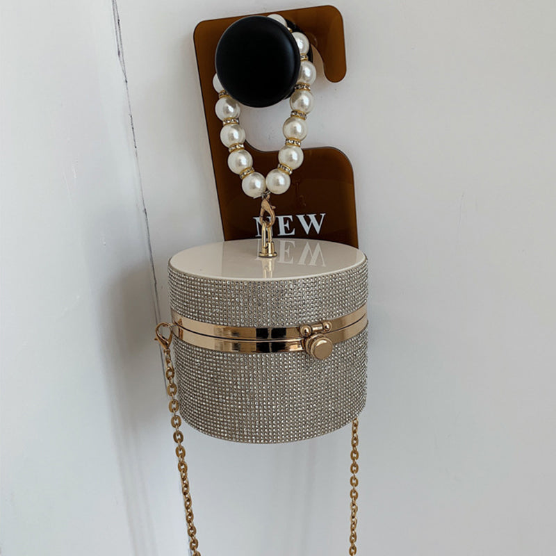 Sacs à main dépareillés décorés de strass, perles et chaînes, pour tous les jours et les soirées (3 couleurs)