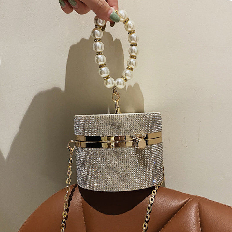 Sacs à main dépareillés décorés de strass, perles et chaînes, pour tous les jours et les soirées (3 couleurs)