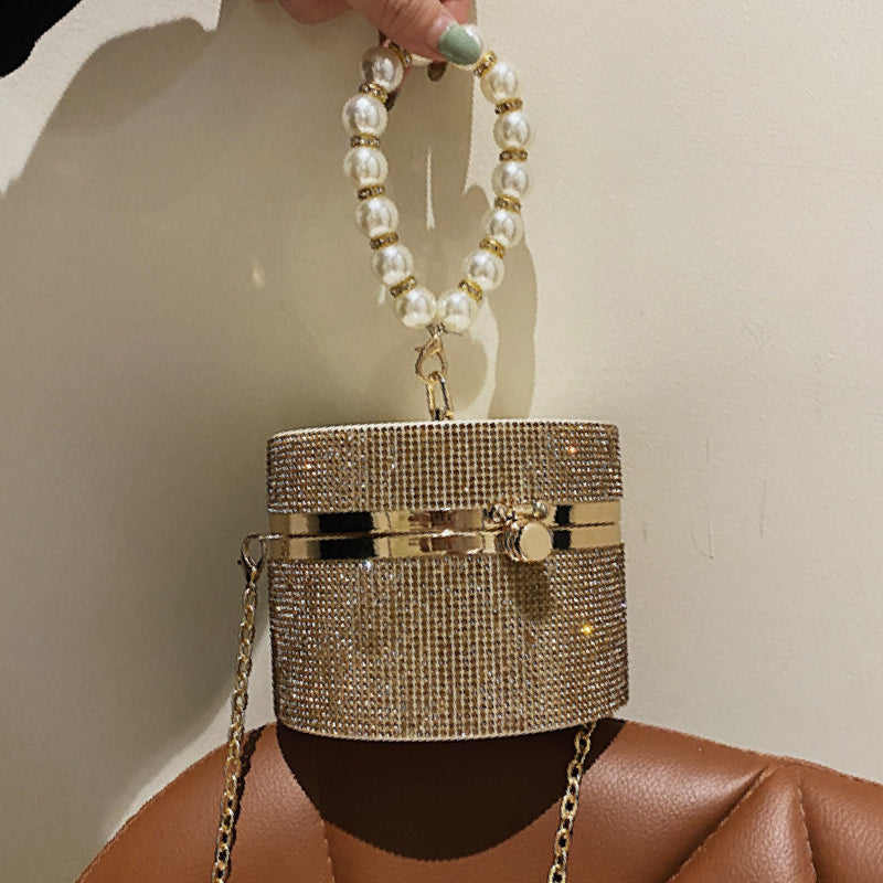 Sacs à main dépareillés décorés de strass, perles et chaînes, pour tous les jours et les soirées (3 couleurs)