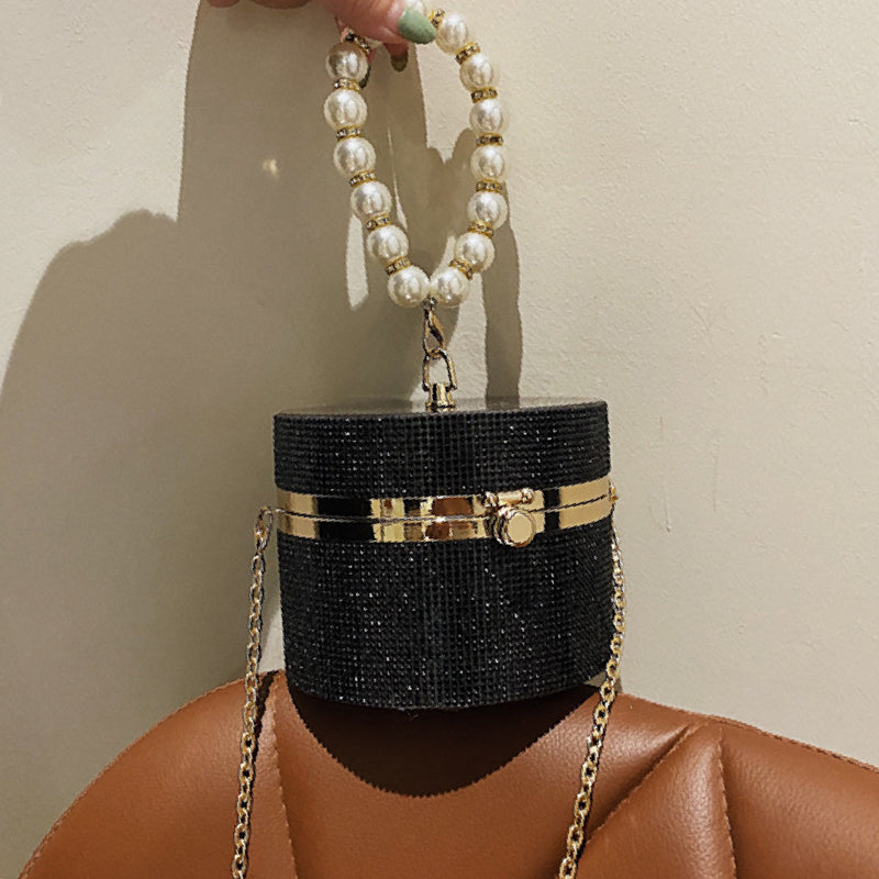 Sacs à main dépareillés décorés de strass, perles et chaînes, pour tous les jours et les soirées (3 couleurs)