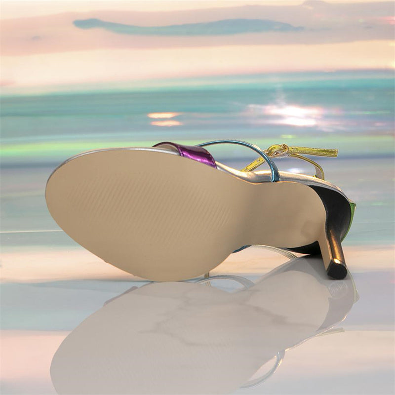 Chaussures décontractées à bout pointu, style patchwork et contrastes (hauteur du talon : 11,5 cm)