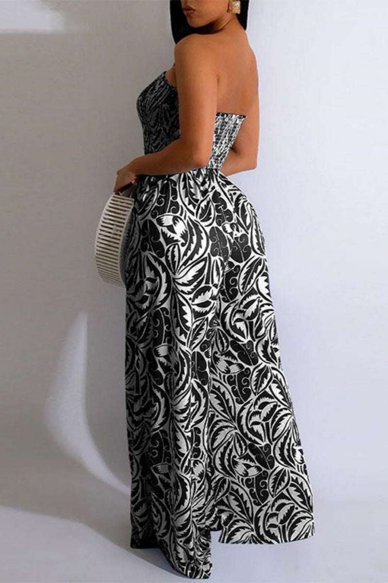 Combinaisons moulantes sexy et décontractées, imprimées, sans bretelles (4 couleurs)