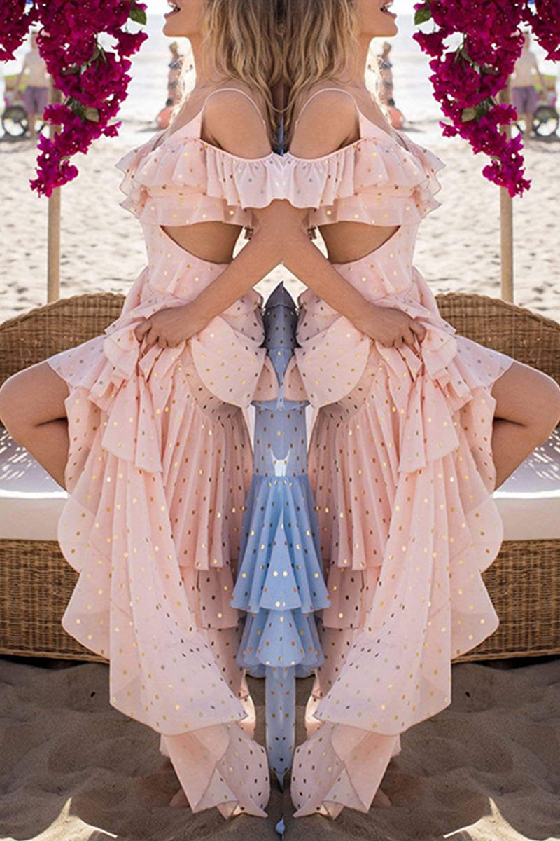 Robes de plage sexy, couleur unie, paillettes, volant, décolleté en V, pour les vacances (4 couleurs)