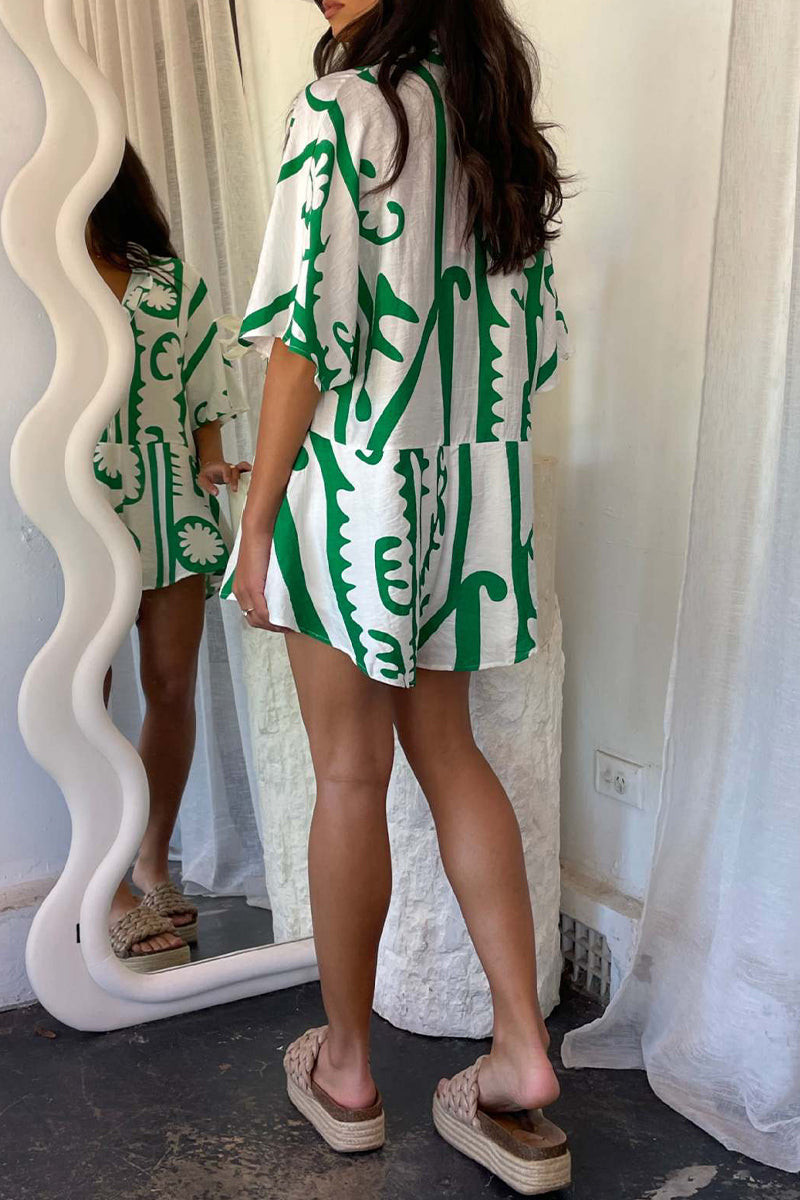 Combinaisons amples décontractées à imprimé géométrique, style patchwork, col montant (4 couleurs)