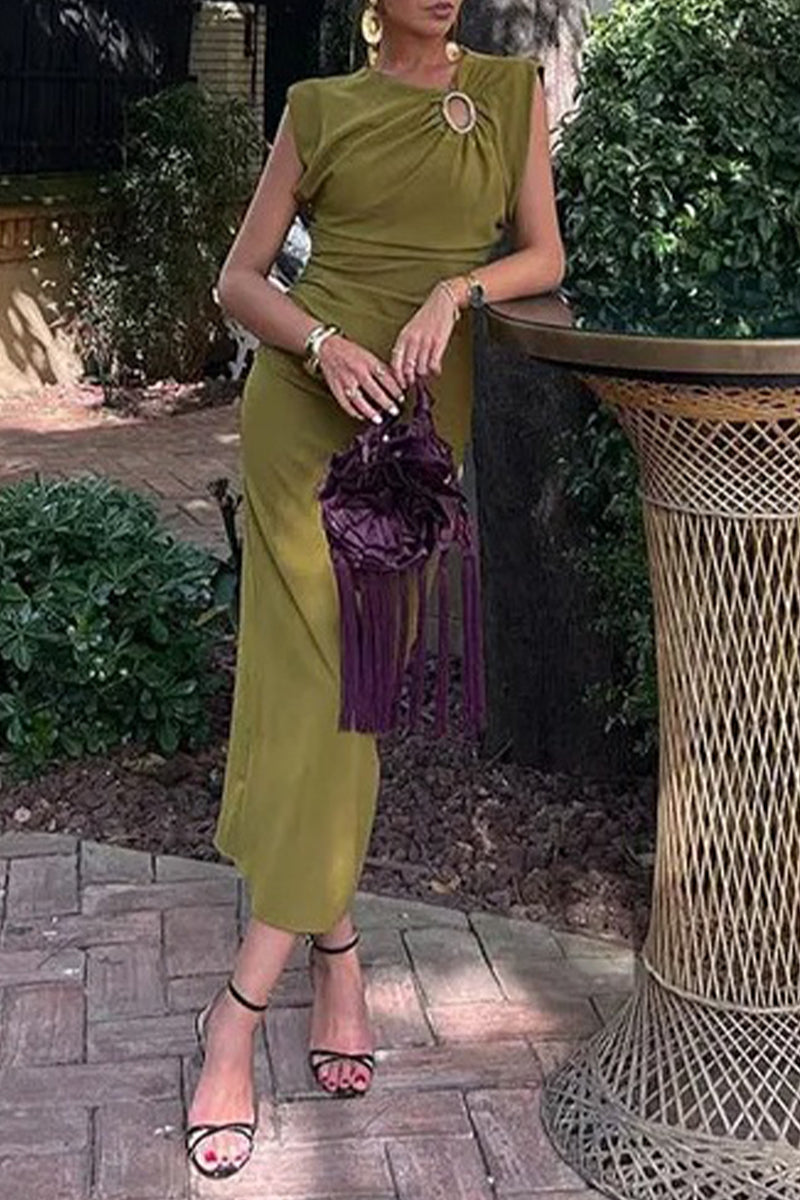 Robes-jupes simples, décontractées, unies, ajourées, à col rond, taille unique.