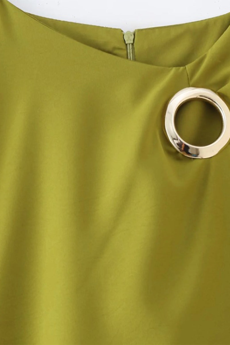 Robes-jupes simples, décontractées, unies, ajourées, à col rond, taille unique.