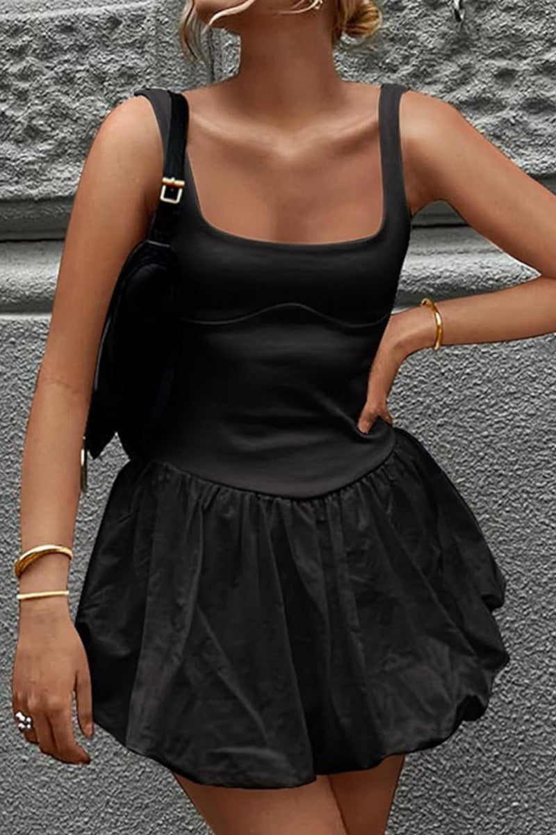 Vestes-robes décontractées, sans dos, col en U, couleur unie (6 couleurs)