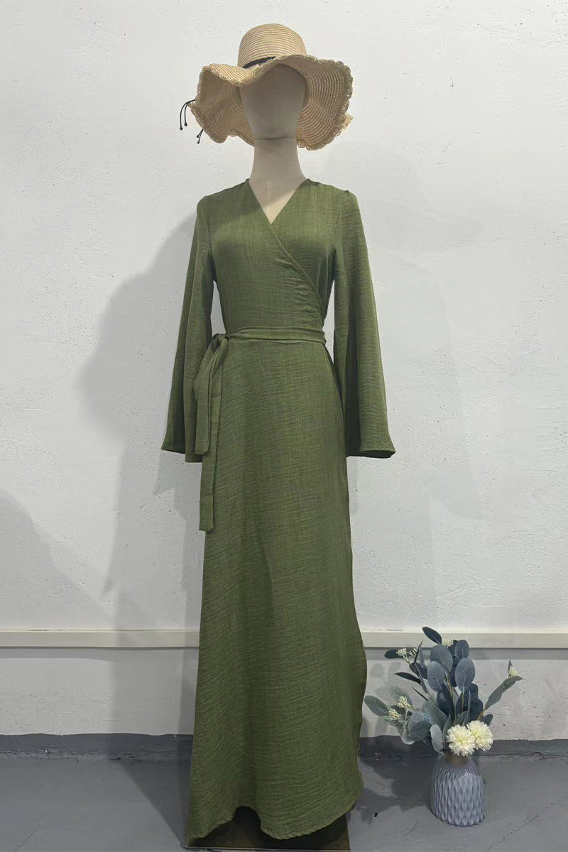 Robes décontractées, quotidiennes, unies, à lacets, à col en V, style A-line.