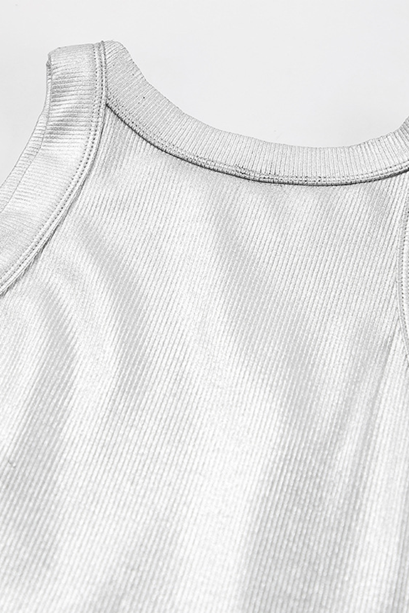 Hauts décontractés à porter au quotidien, en patchwork, à volants, réfléchissants, avec col rond.