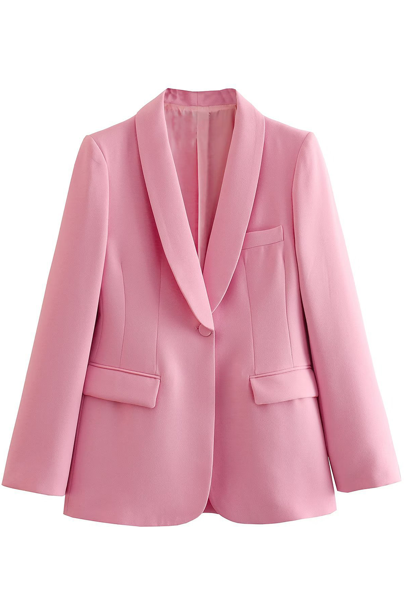 Tenue professionnelle décontractée, couleur unie, patchwork, col montant, manches longues, deux pièces.