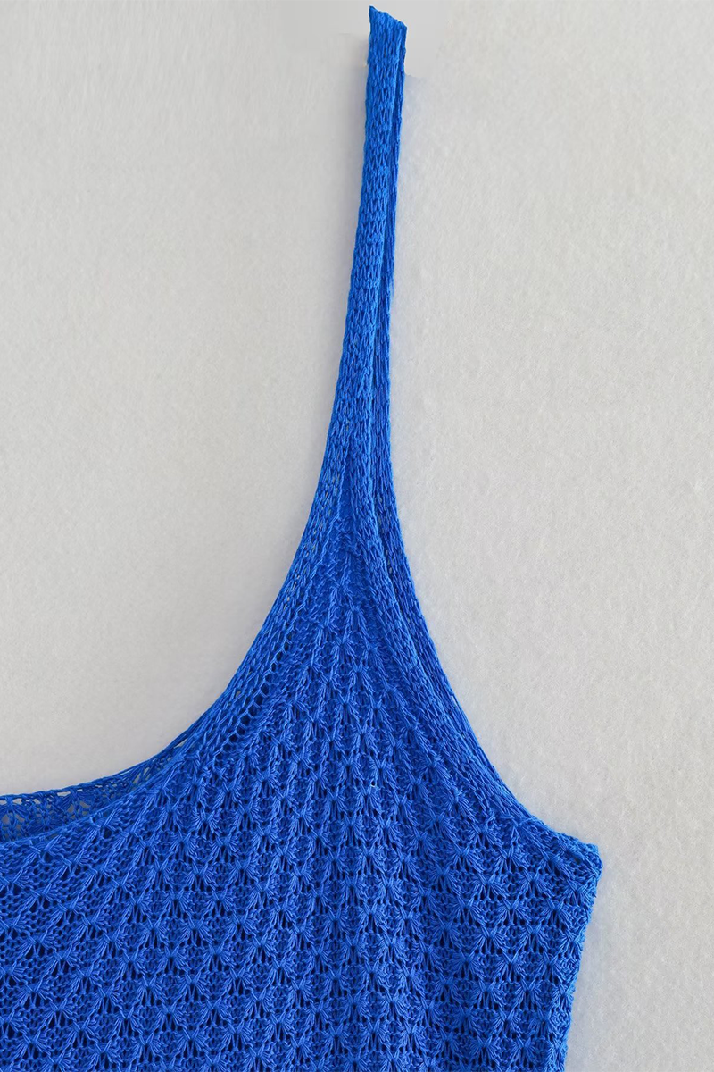 Robes-jupes en tricot, décolleté en U, à franges, couleur unie, pour les vacances, très sexy.