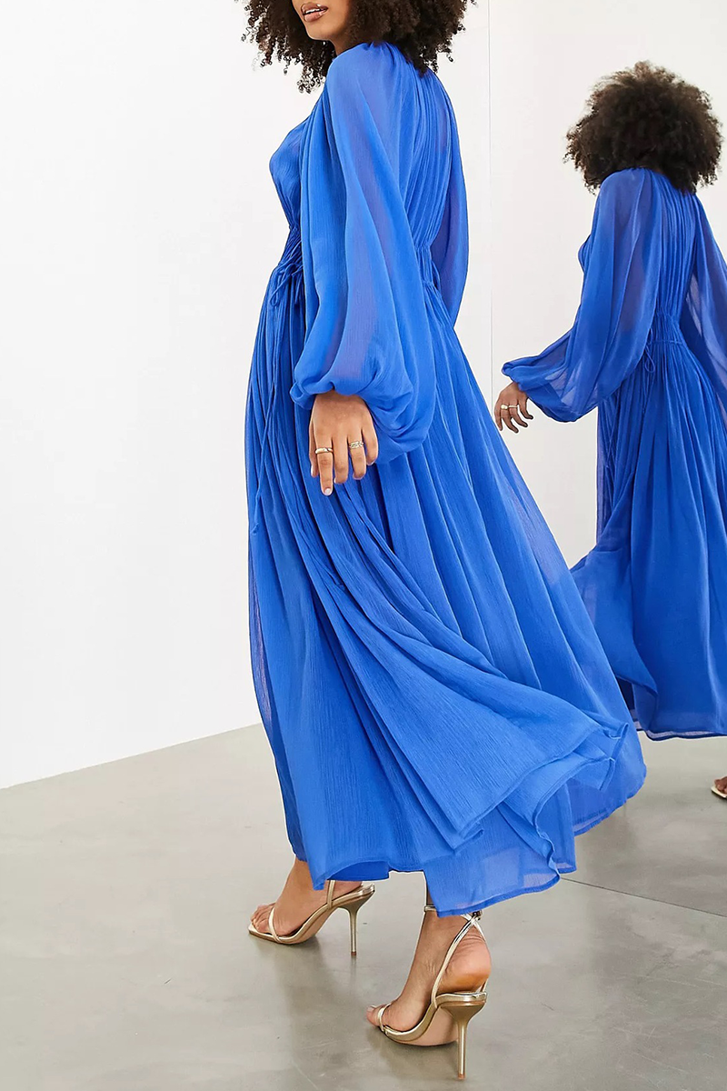 Robes A-line transparentes à col en V, en patchwork uni, sexy (3 couleurs)