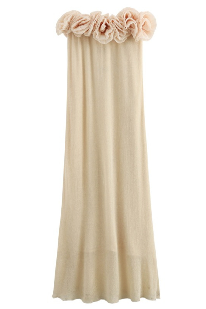 Sexy Ruched Flower Shape Strapless Strapless Dresses