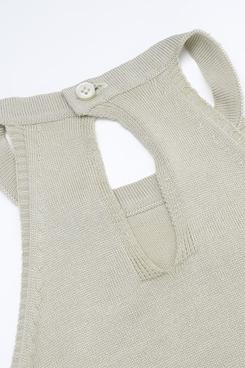 Robes moulantes en tricot, sans manches, à col montant, fendues, de couleur unie, sexy.