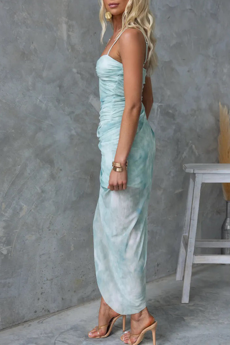 Robes de plage sexy à fleurs, fendues, asymétriques et contrastées, avec bretelles.