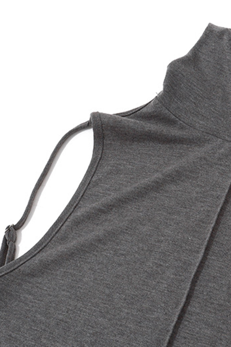 Robes plissées, dos nu, col mandarin, couleur unie, style streetwear, sexy.