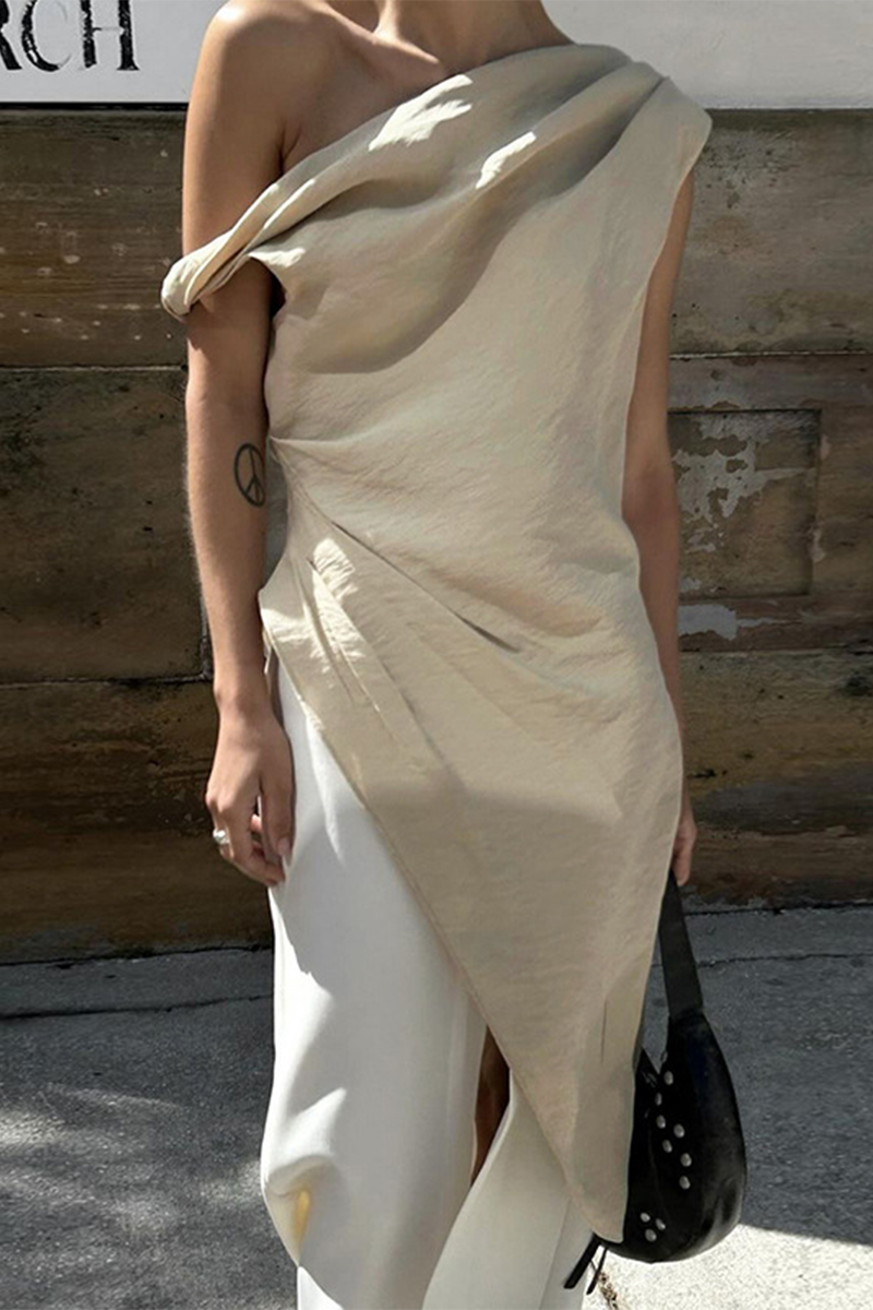 Sexy Irregular Sloping Shoulder T-Shirts