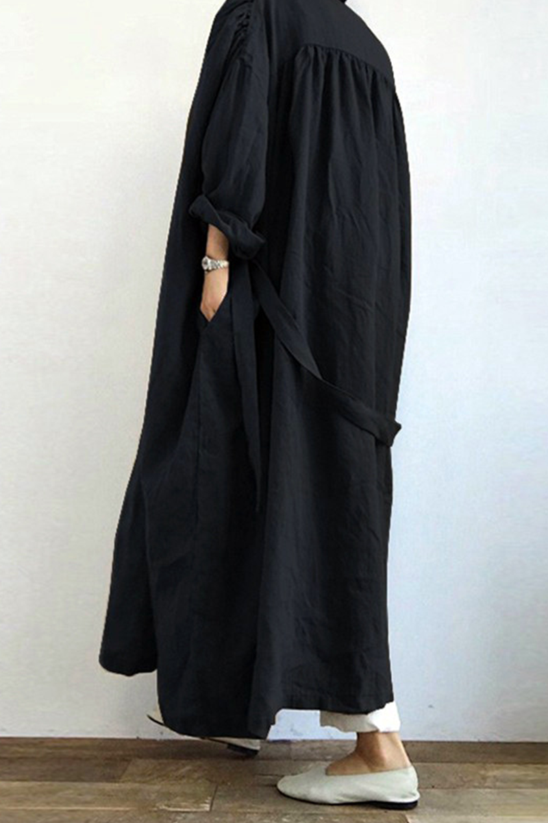 Vêtements d'extérieur décontractés, couleur unie, avec poches et lacets (3 couleurs)