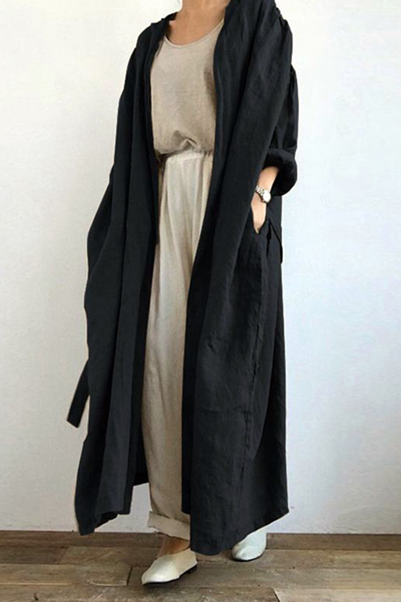 Vêtements d'extérieur décontractés, couleur unie, avec poches et lacets (3 couleurs)