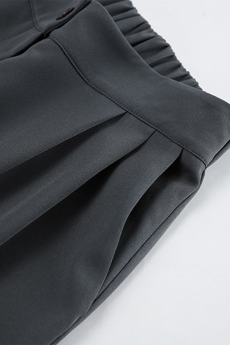 Ensemble deux pièces décontracté, uni, à col en V, sans manches, avec détail noué et boucle.