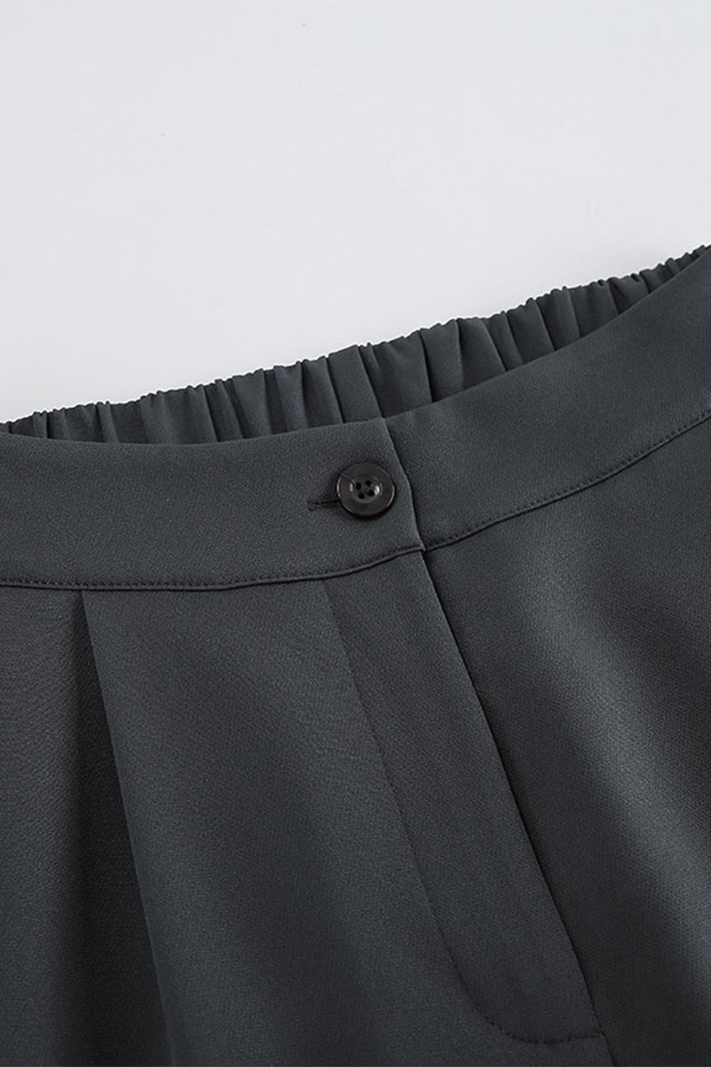 Ensemble deux pièces décontracté, uni, à col en V, sans manches, avec détail noué et boucle.