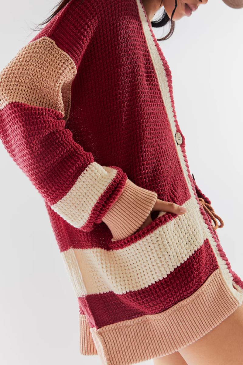 Vêtements d'extérieur décontractés à porter au quotidien, style patchwork, avec poches, boutons et col en V (4 couleurs)