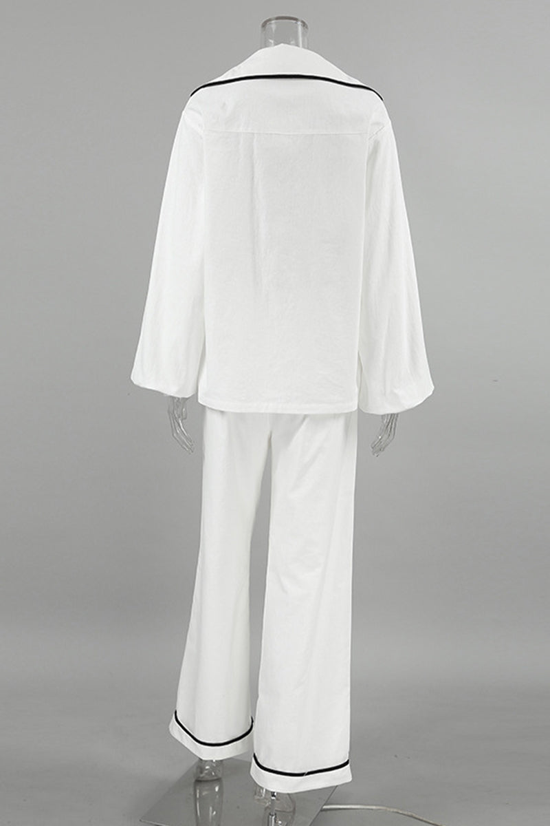 Tenue décontractée, couleur unie, poches, patchwork, col montant, manches longues, deux pièces.