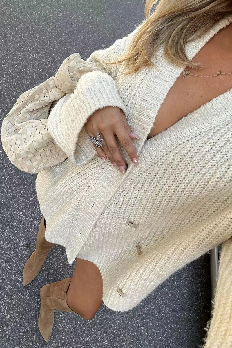 Vêtements d'extérieur décontractés, style streetwear, à boutons, plissés, col en V.