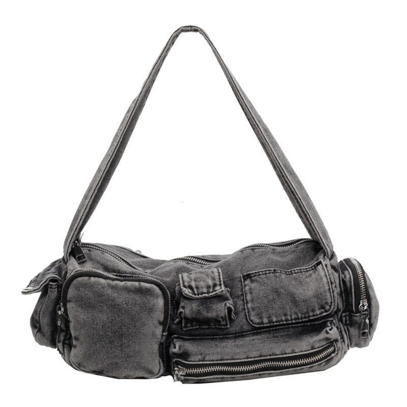 Sacs à main décontractés, couleur unie, avec poches et empiècements, à fermeture éclair.