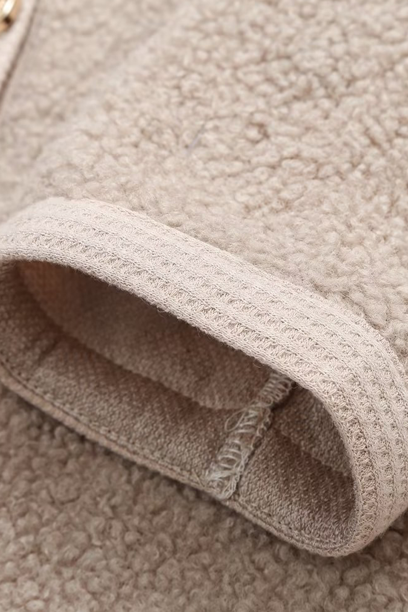 Vêtements d'extérieur décontractés, couleur unie, boutons, col rond.