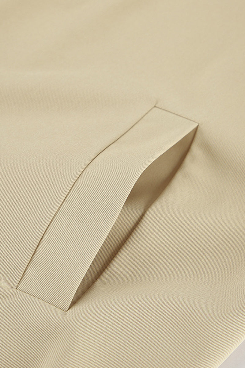 Vêtements d'extérieur décontractés, unis, avec poches, boutons et col montant.