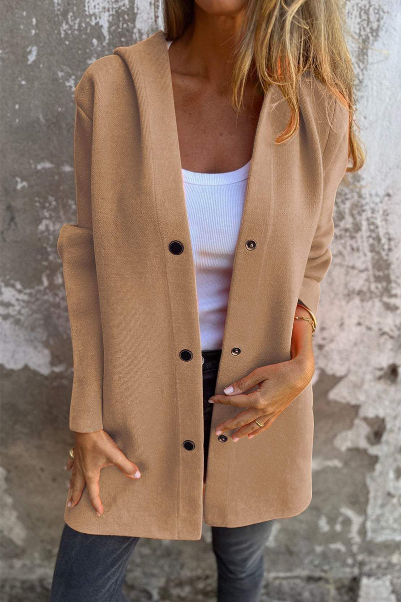 Vêtements d'extérieur décontractés, unis, avec poches et boutons (10 couleurs)