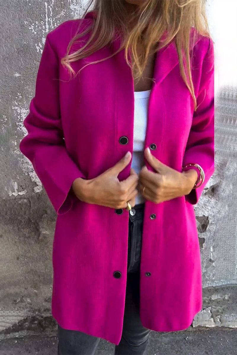 Vêtements d'extérieur décontractés, unis, avec poches et boutons (10 couleurs)