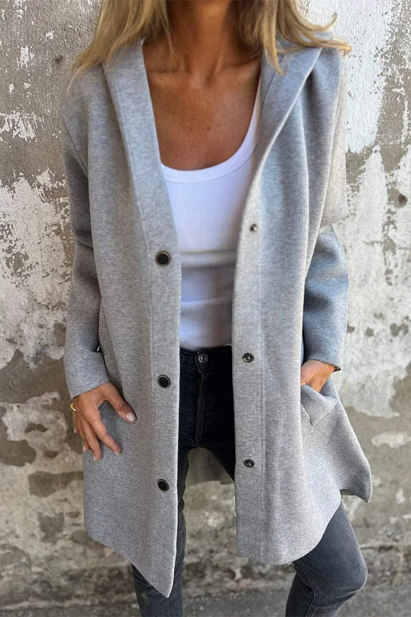 Vêtements d'extérieur décontractés, unis, avec poches et boutons (10 couleurs)