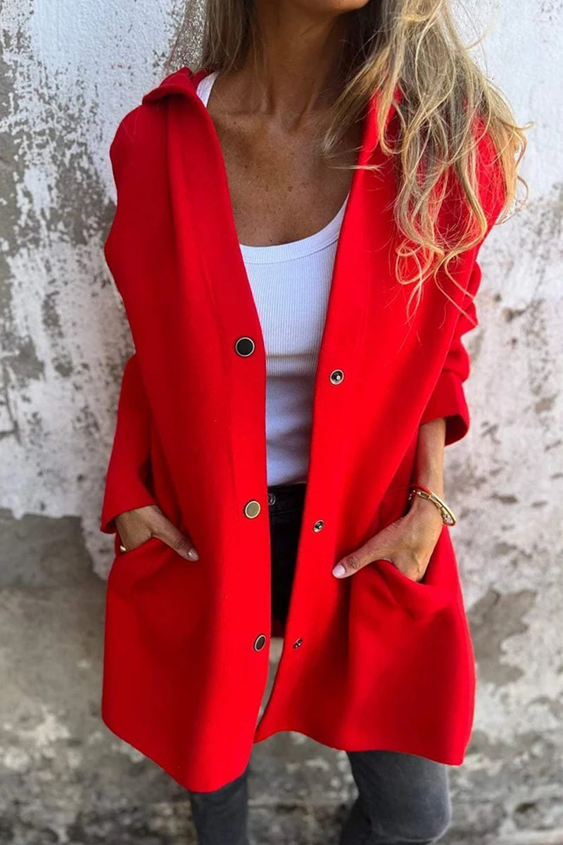 Vêtements d'extérieur décontractés, unis, avec poches et boutons (10 couleurs)