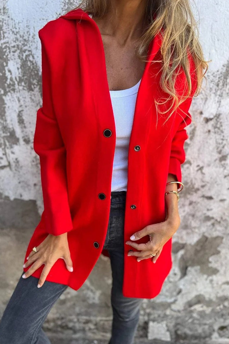 Vêtements d'extérieur décontractés, unis, avec poches et boutons (10 couleurs)