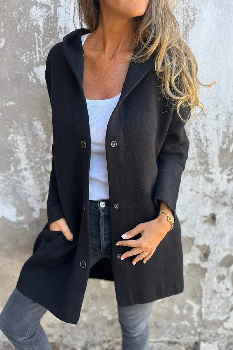 Vêtements d'extérieur décontractés, unis, avec poches et boutons (10 couleurs)