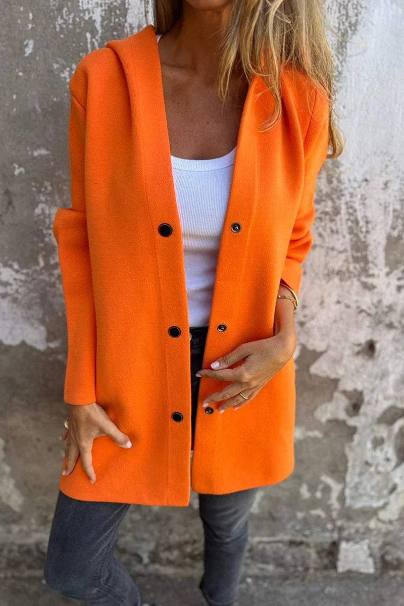 Vêtements d'extérieur décontractés, unis, avec poches et boutons (10 couleurs)