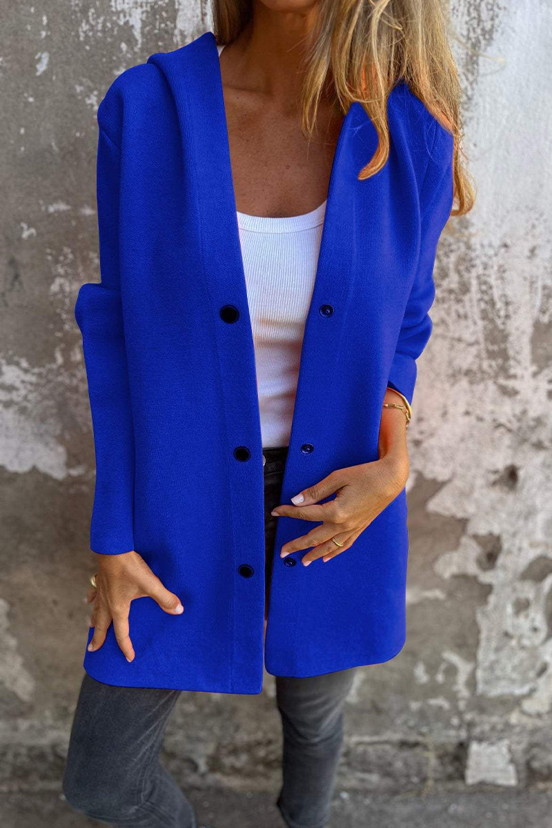 Vêtements d'extérieur décontractés, unis, avec poches et boutons (10 couleurs)