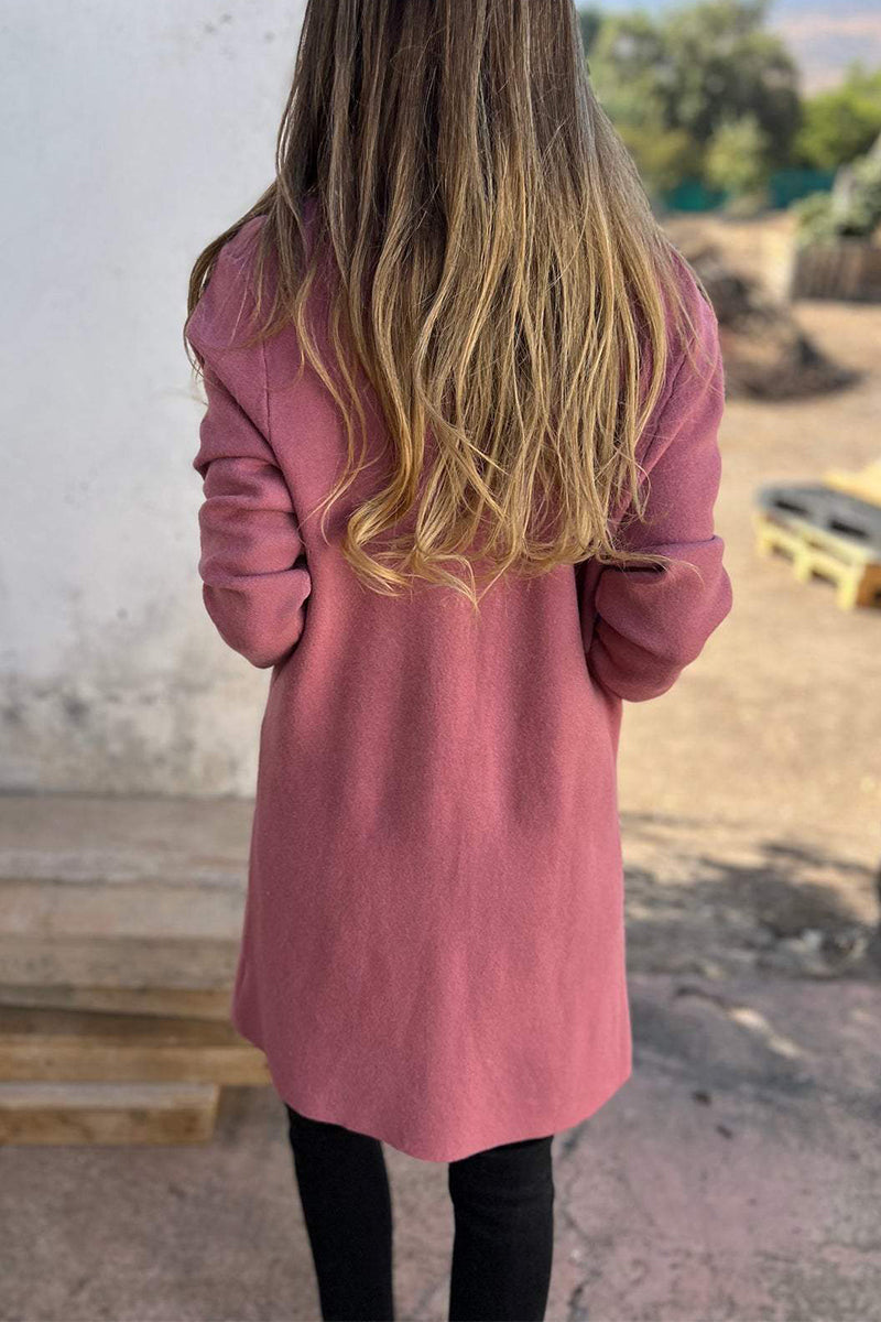 Vêtements d'extérieur décontractés, couleur unie, avec poches et col montant (5 couleurs)