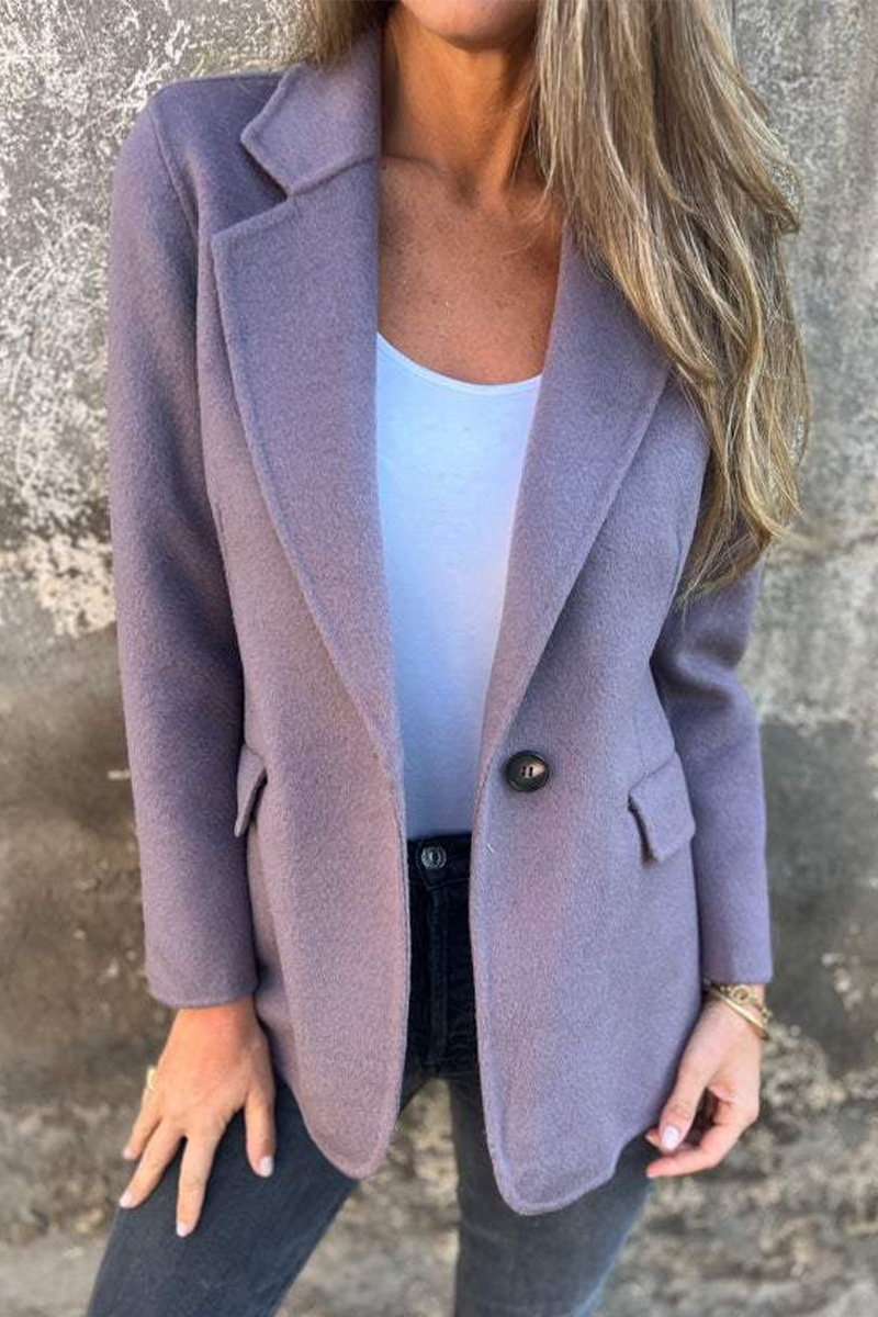 Vêtements d'extérieur décontractés, couleur unie, boutons, col montant (6 couleurs)