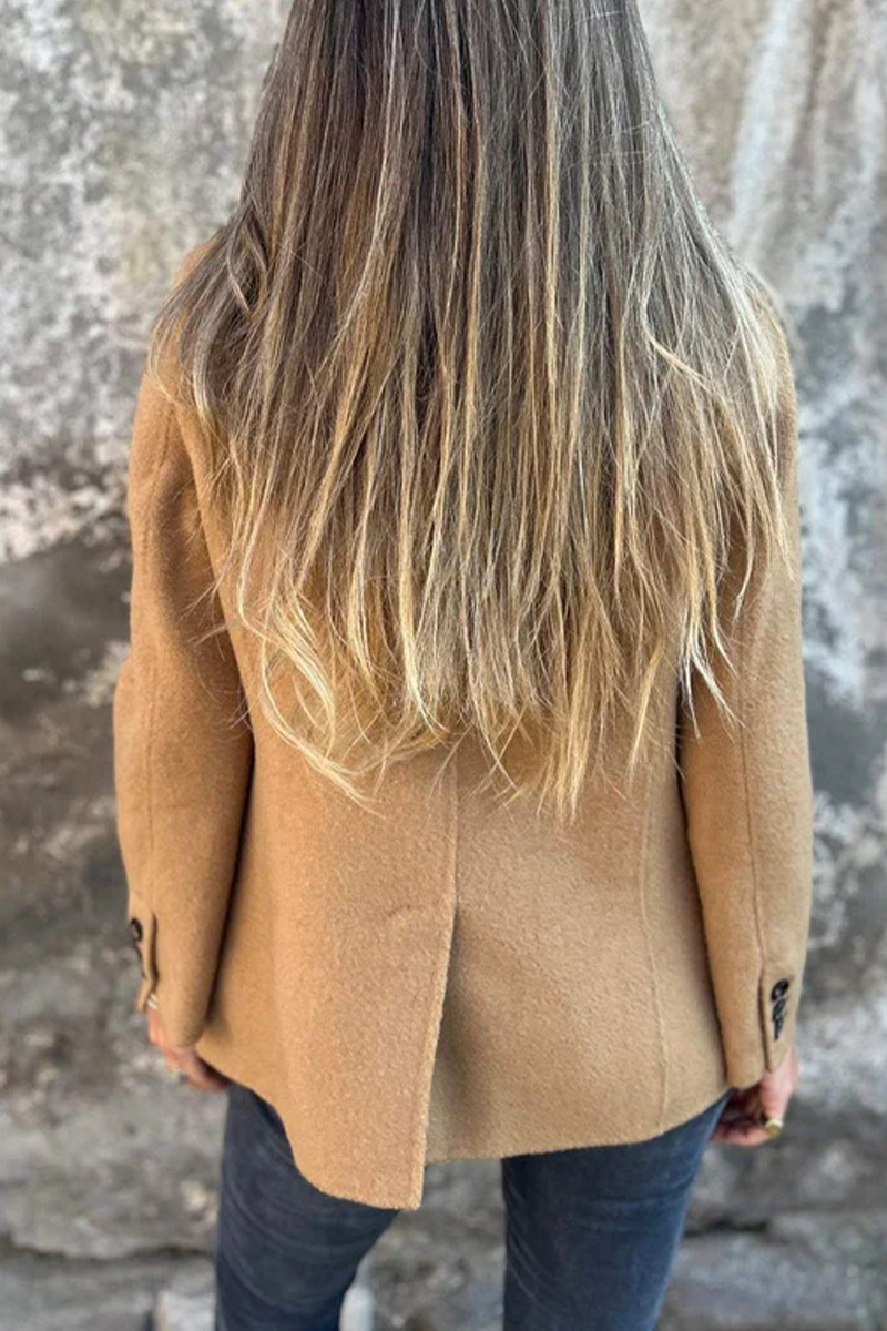 Vêtements d'extérieur décontractés, couleur unie, boutons, col montant (6 couleurs)